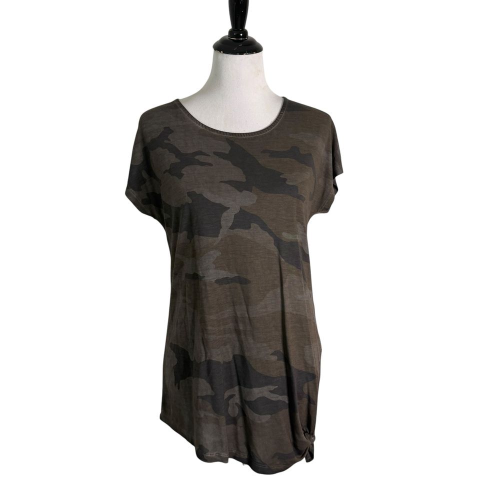 Dantelle Camouflage Side‎ Knot T-Shirt Top Womens S Military Army Print Grunge